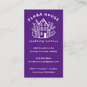 House Cleaning Service Home Hand Drawn Logo Business Card
