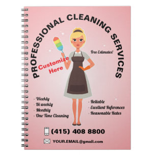 House Cleaning Service Maid Janitorial Lady Notebook