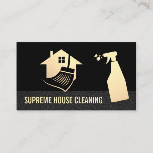 House Cleaning Service   Maid Spray Bottle Broom Business Card