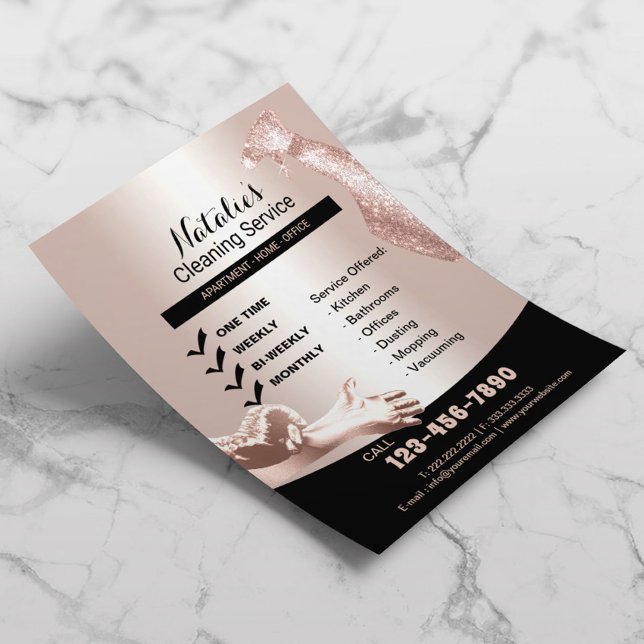 House Cleaning Service Professional Rose Gold  Flyer (Creator Uploaded)