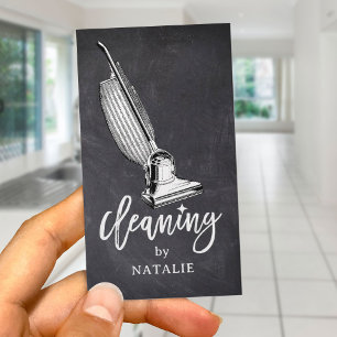 House Cleaning Service Retro Vacuum Cleaner Business Card