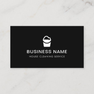 House Cleaning Service Simple Minimalist Black Business Card
