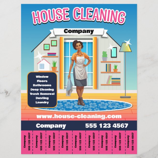 House Cleaning Service Template Pink (Front)