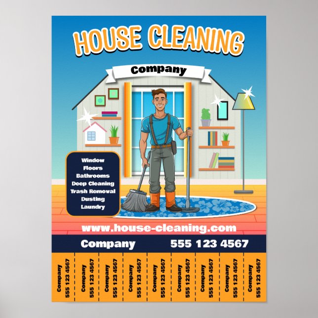 House Cleaning Service Template Poster (Front)