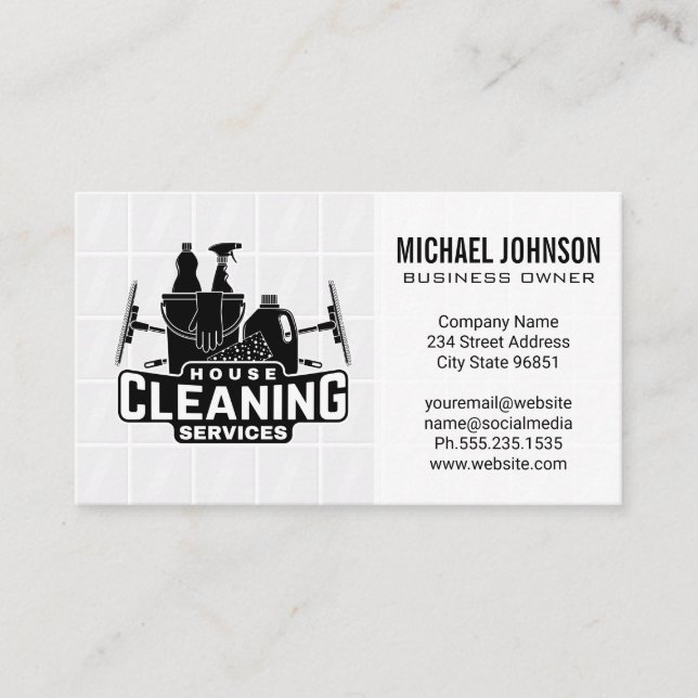 House Cleaning Services and Supplies Business Card (Front)
