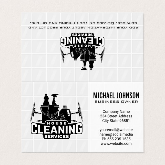 House Cleaning Services and Supplies Business Card (Outside Unfolded)