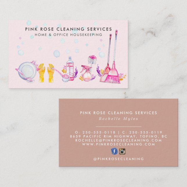 House Cleaning Services Business Card (Front/Back)