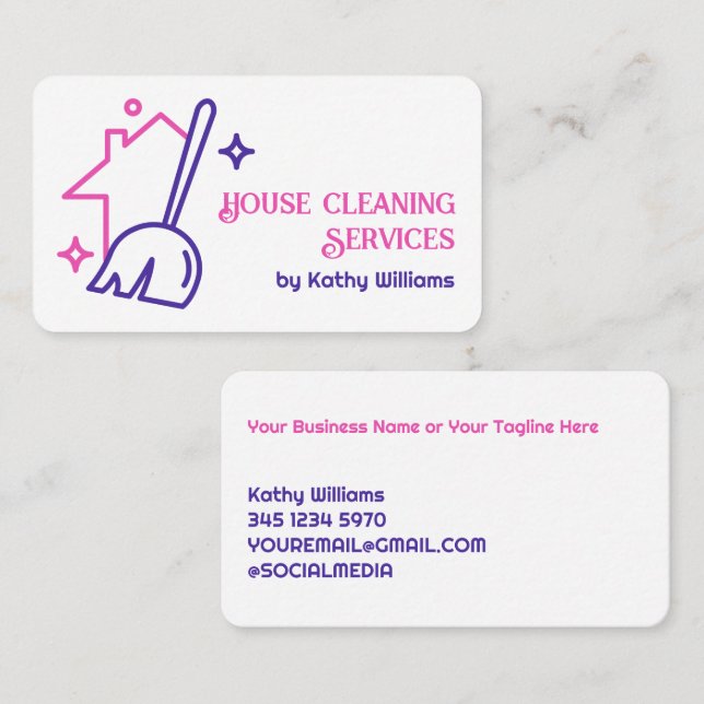 House Cleaning Services Business Card (Front/Back)