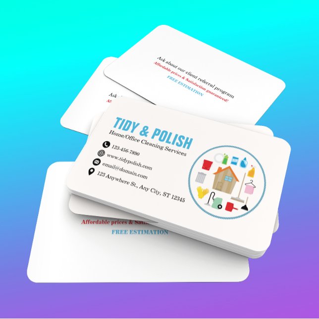 House Cleaning Services Business Card Template (Creator Uploaded)
