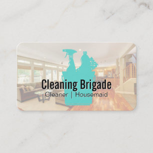 House Cleaning Services Cleaner Tools Business Card