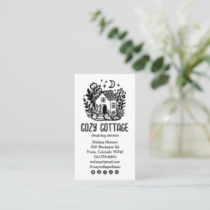 House Cleaning Services Cute Home Social Media Business Card