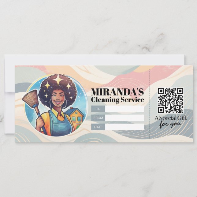 House Cleaning Services Gift Certificate Voucher Invitation (Front)
