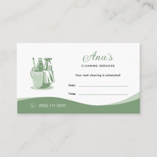 House Cleaning Services Green Appointment Card