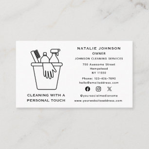 House Cleaning Services Janitorial Social Media Business Card