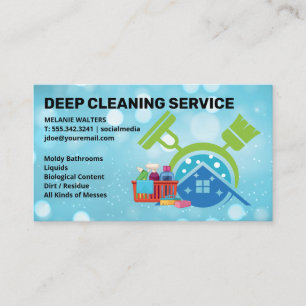 House Cleaning Services   Maid Cleaners Business Card