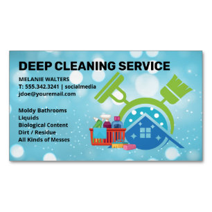 House Cleaning Services   Maid Cleaners Magnetic Business Card
