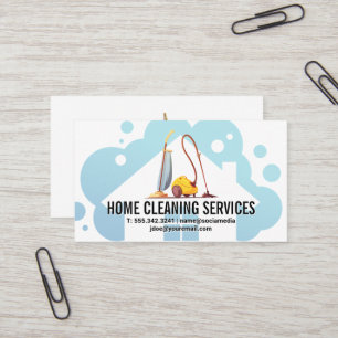 House Cleaning Services Vacuums Business Card