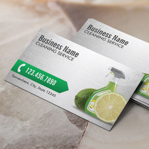 House Cleaning Silver Maid Service Housekeeping Business Card