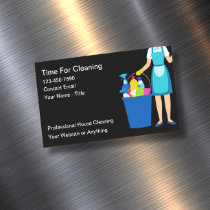House Cleaning Simple Magnetic Business Cards New