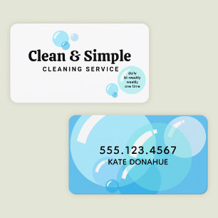 House Cleaning Soap Bubbles Business Card