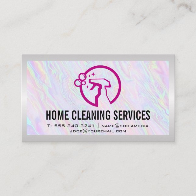 House Cleaning Spray Bottle Business Card (Front)