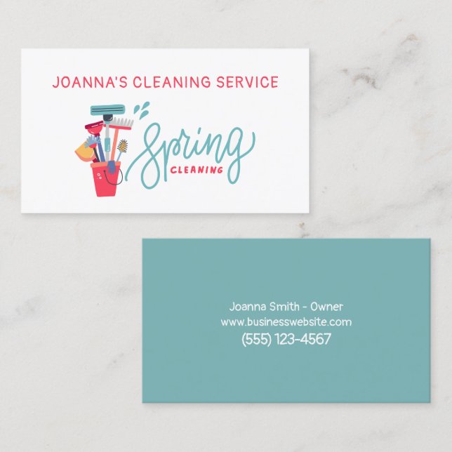 House Cleaning Supplies Housekeeping Service Business Card (Front/Back)