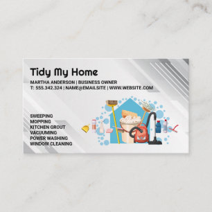 House Cleaning Supplies   Maid Services Business Card