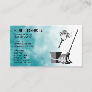 House Cleaning Tools   Maid Sanitising Business Card