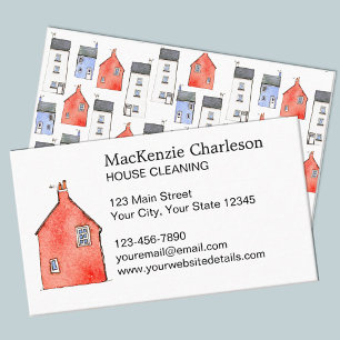 House Cleaning Watercolor Business Card