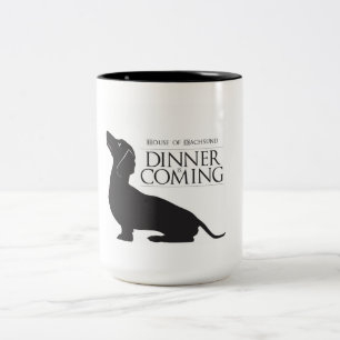 House Dachshund "Dinner is Coming" coffee mug