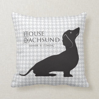 House Dachshund "Dinner is Coming" throw pillow