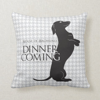 House Dachshund "Dinner is coming" throw pillow