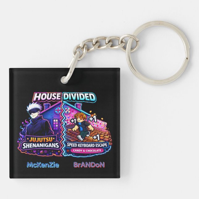 House Divided Jujutsu Shenanigans v Candy Keyboard Key Ring (Back)