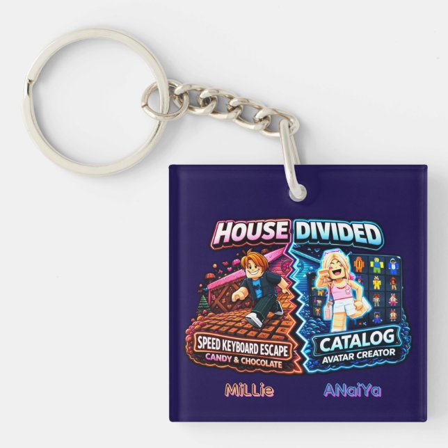House Divided Speed Keyboard vs Avatar Creator Key Ring (Front)