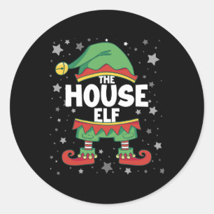 House Elf Matching Family Costume Elf Christmas Ou Classic Round Sticker