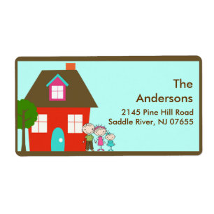 House & Family Return Address Label