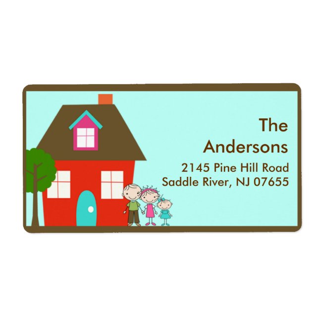 House & Family Return Address Label (Front)