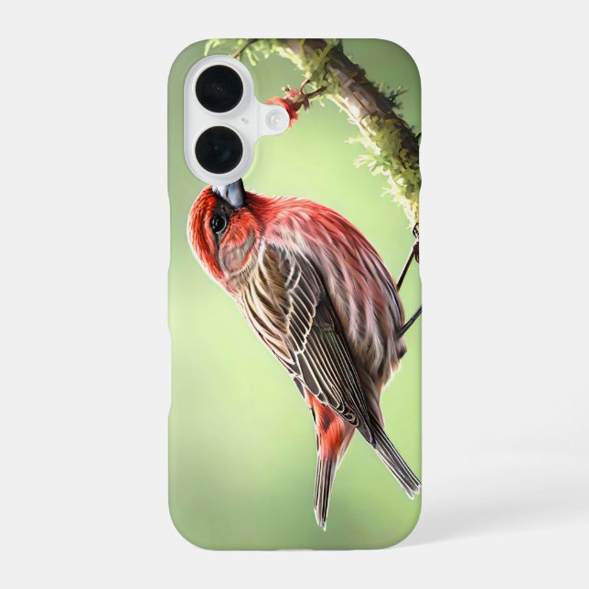 HOUSE FINCH BIRD AVIAN BACKYARD iPhone 16 CASE (Back)