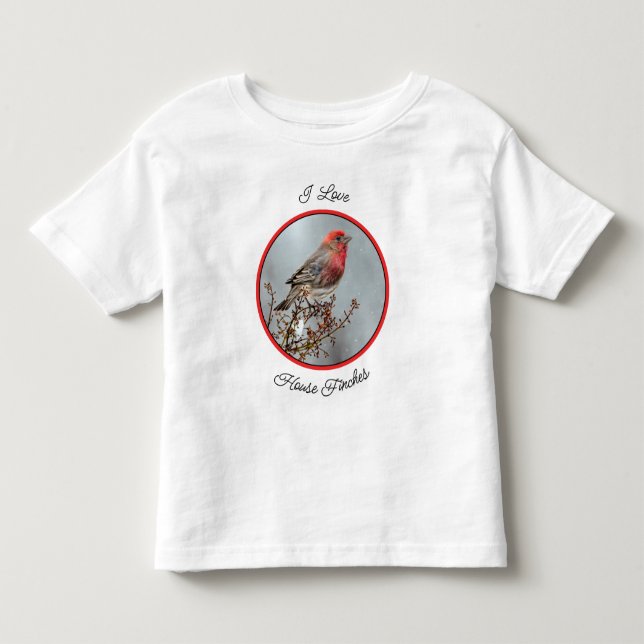 House Finch in Snow - Original Photograph Toddler T-Shirt (Front)