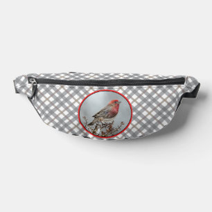 House Finch in Winter Snow Original Photograph Bum Bags