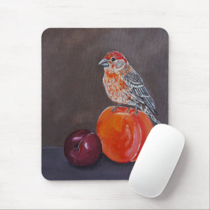 House Finch’s Midday Rest Painting by Alfred Fox Mouse Mat