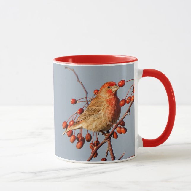 House Finch with Hawthorn Berries Mug (Right)