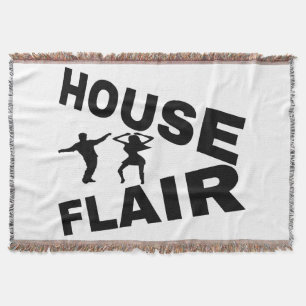 HOUSE FLAIR BLACK FONTS RAINBOW BG THROW BLANKET