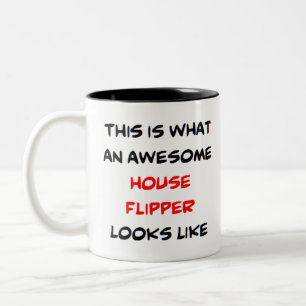 house flipper, awesome Two-Tone coffee mug