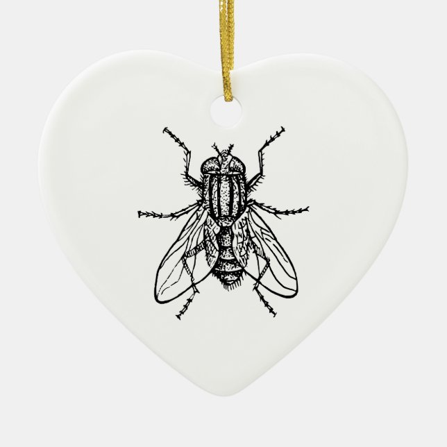 House Fly Ceramic Tree Decoration (Front)