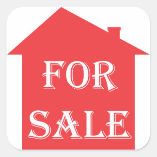HOUSE FOR SALE SQUARE STICKER