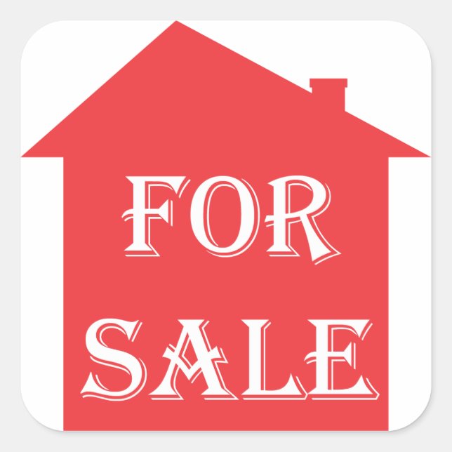 HOUSE FOR SALE SQUARE STICKER (Front)