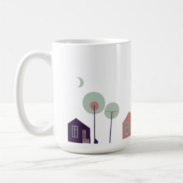 house, graffiti, construction coffee mug (Left)