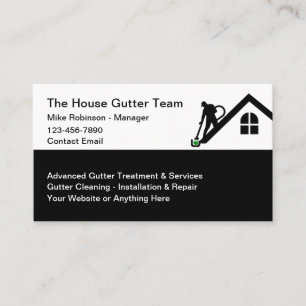 House Gutter Cleaning And Instation Business Card