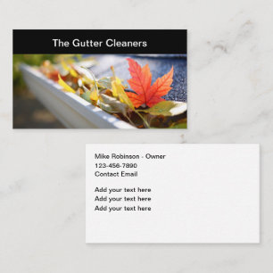House Gutter Cleaning Contractor Business Card